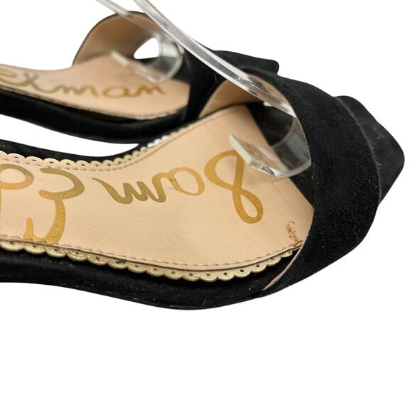 Sam Edelman Holmes Leather Black Suede Ankle Strap High Heels Shoes Party sz 7 - Picture 11 of 16